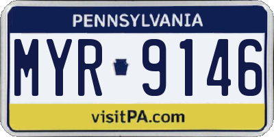 PA license plate MYR9146