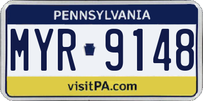 PA license plate MYR9148