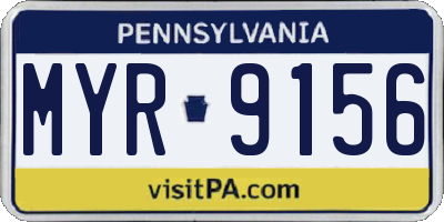 PA license plate MYR9156