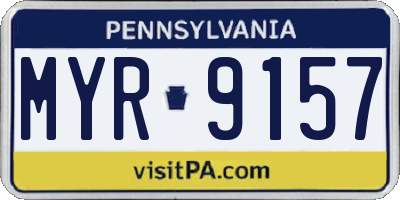 PA license plate MYR9157