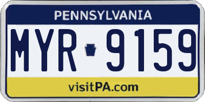 PA license plate MYR9159