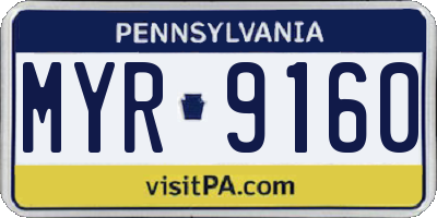 PA license plate MYR9160