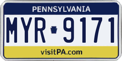PA license plate MYR9171