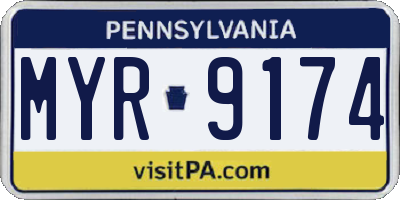 PA license plate MYR9174