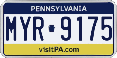 PA license plate MYR9175