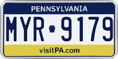 PA license plate MYR9179