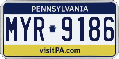 PA license plate MYR9186
