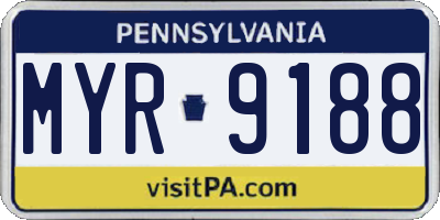 PA license plate MYR9188