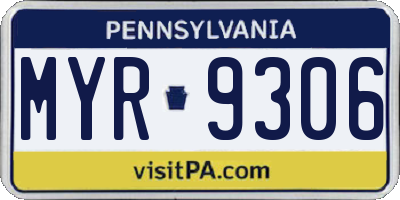 PA license plate MYR9306