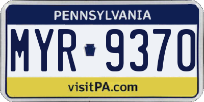PA license plate MYR9370