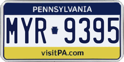 PA license plate MYR9395