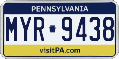 PA license plate MYR9438