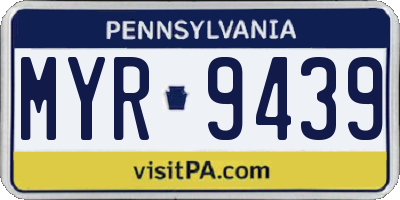 PA license plate MYR9439