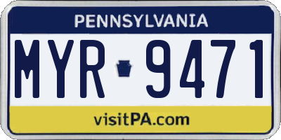 PA license plate MYR9471