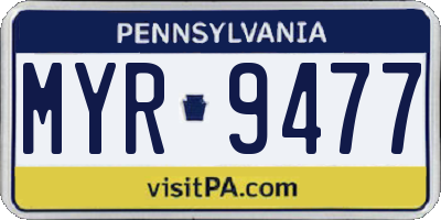 PA license plate MYR9477