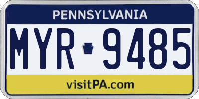 PA license plate MYR9485