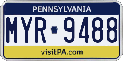 PA license plate MYR9488