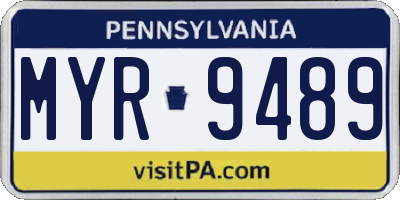 PA license plate MYR9489