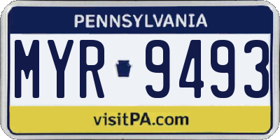 PA license plate MYR9493
