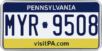 PA license plate MYR9508