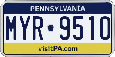 PA license plate MYR9510