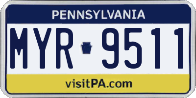 PA license plate MYR9511