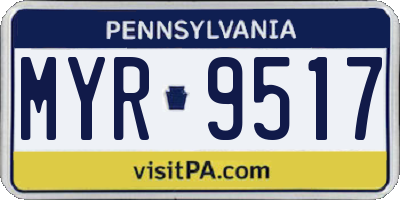 PA license plate MYR9517