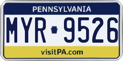 PA license plate MYR9526
