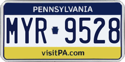PA license plate MYR9528