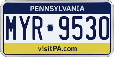 PA license plate MYR9530
