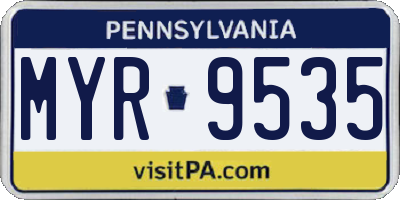 PA license plate MYR9535