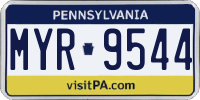 PA license plate MYR9544