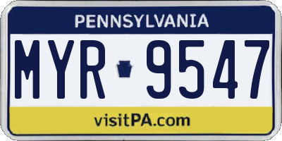 PA license plate MYR9547