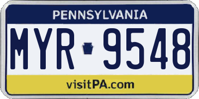PA license plate MYR9548