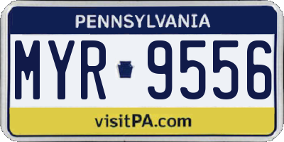 PA license plate MYR9556