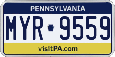 PA license plate MYR9559