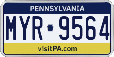 PA license plate MYR9564