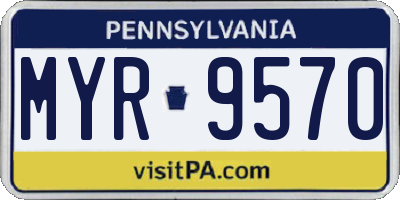 PA license plate MYR9570