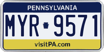PA license plate MYR9571