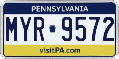 PA license plate MYR9572