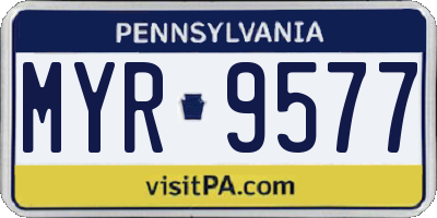 PA license plate MYR9577
