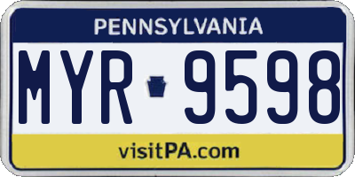 PA license plate MYR9598