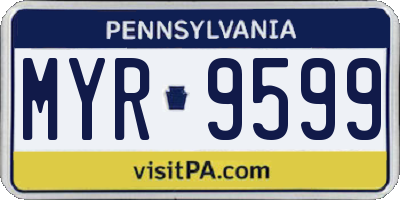 PA license plate MYR9599