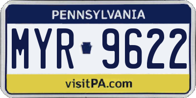 PA license plate MYR9622