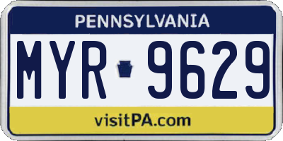 PA license plate MYR9629