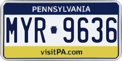 PA license plate MYR9636