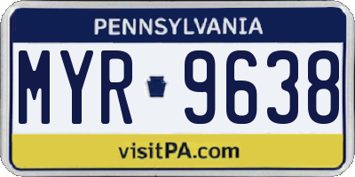 PA license plate MYR9638