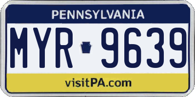PA license plate MYR9639