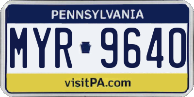 PA license plate MYR9640