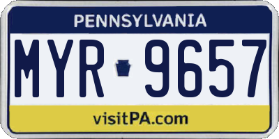 PA license plate MYR9657